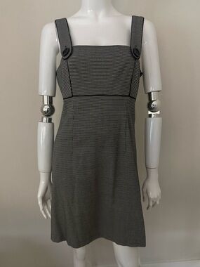 Vertigo Paris Black & White Houndstooth Square-Neck Mini Dress